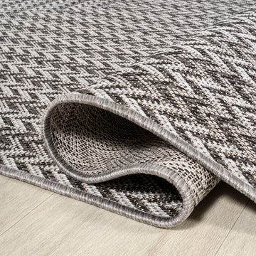 Chevron Modern Concentric Squares Indoor/outdoor Area Rug